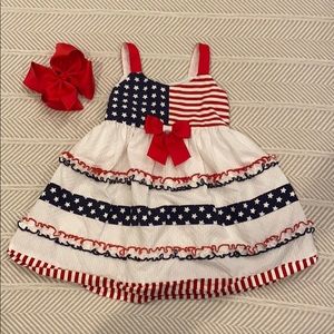 Bonnie Baby 4th of July Americana dress & hairbow